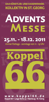 Einladung für die Adventsmesse 2011 im Haus für Kunst und Handwerk, Koppel 66 