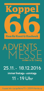 Einladung für die Adventsmesse 2016 in der Koppel 66, Hamburg